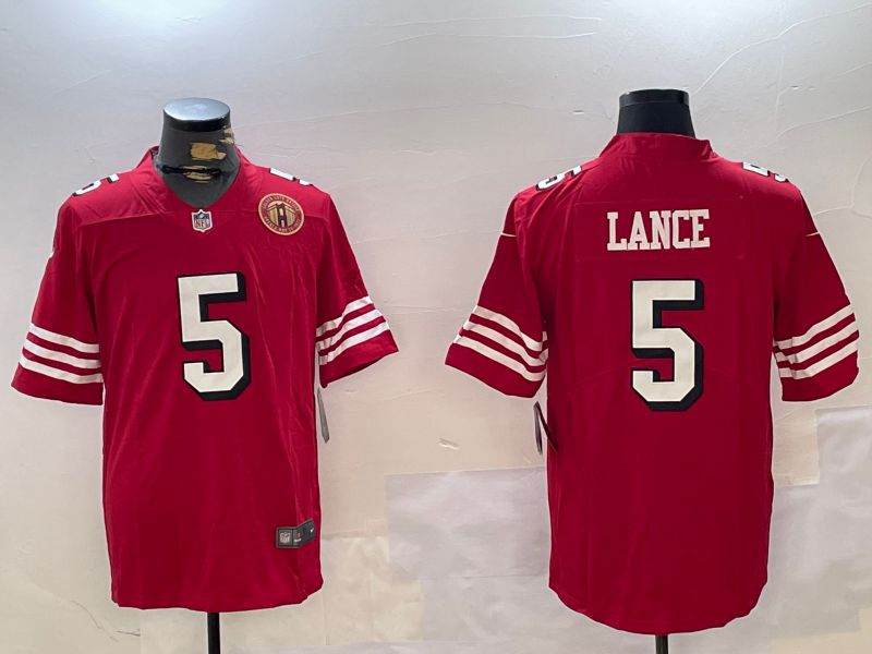 Men San Francisco 49ers #5 Lance Red Second generation 2024 Nike Limited NFL Jersey style 4->san francisco 49ers->NFL Jersey